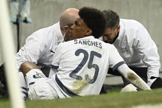 Alvyn Sanches à terre vendredi à Belfast. KEYSTONE/EPA/ANTHONY ANEX